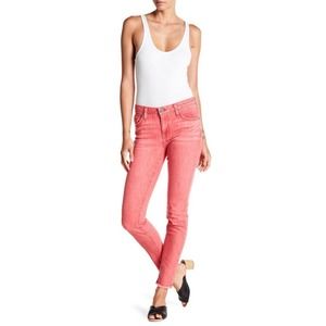 Joie Mid Rise Skinny C Jeans Washed Red Size 25